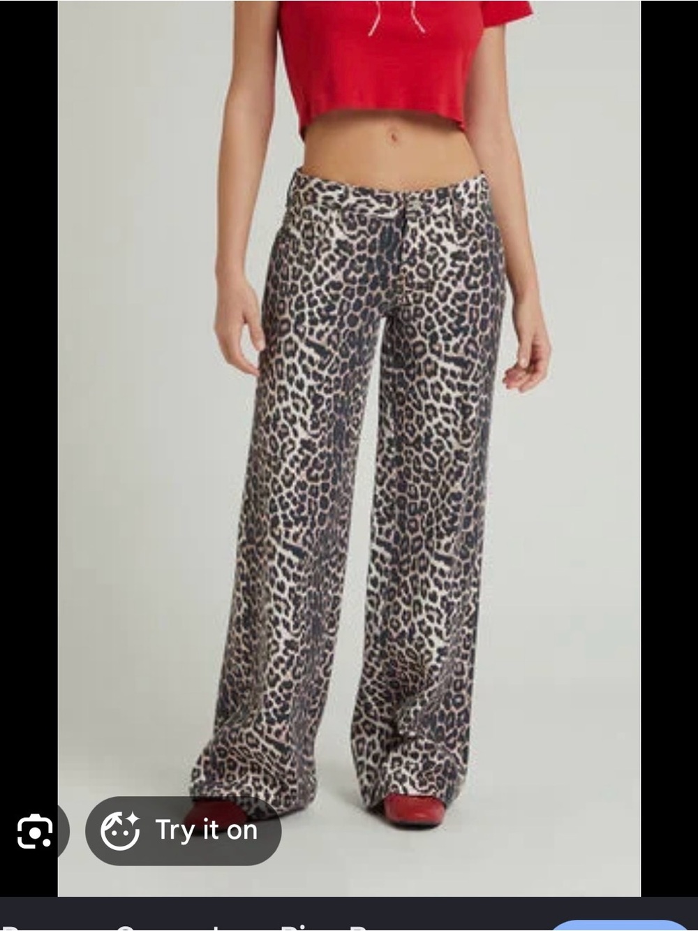 Pacsun casey low rise size 27Leopard Print Wide Leg Pants - Neutral Animal Print